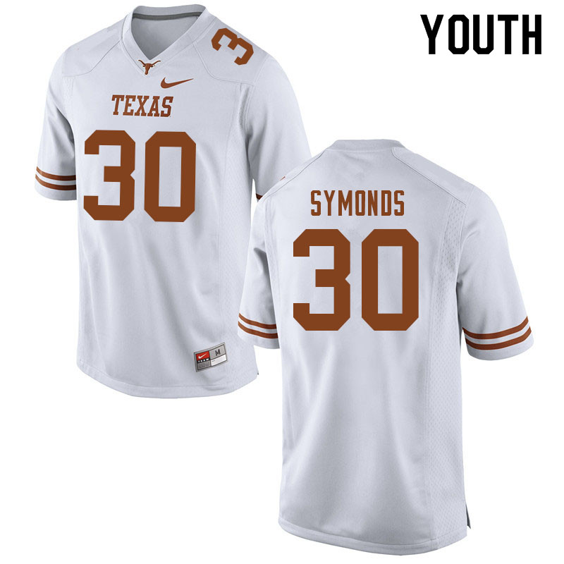 Youth #30 Turner Symonds Texas Longhorns College Football Jerseys Sale-White